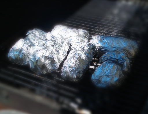 Place potato's on grill